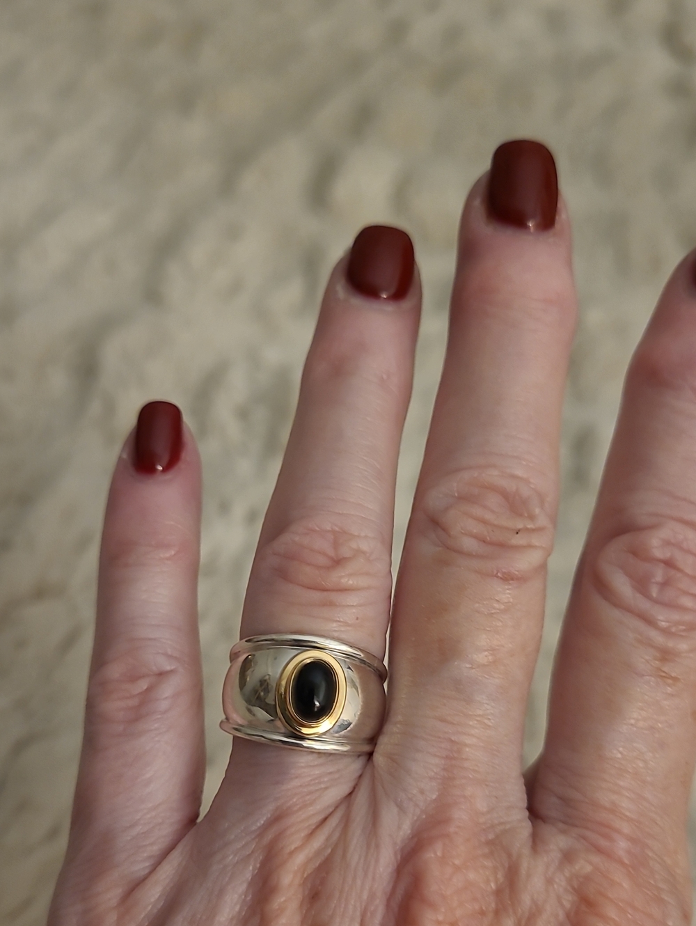 James Avery Retired Christina Silver and Gold Ring Sz 6